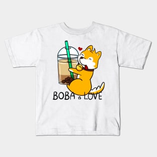 Bubble Tea is love (Corgi) Kids T-Shirt